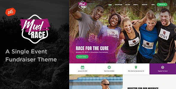 MudRace – A Single Event Fundraiser WordPress Theme